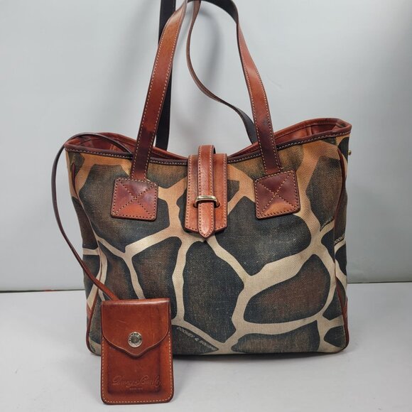 Dooney & Bourke Women's Giraffe Print Leather & Canvas Tote Bag - Picture 1 of 12